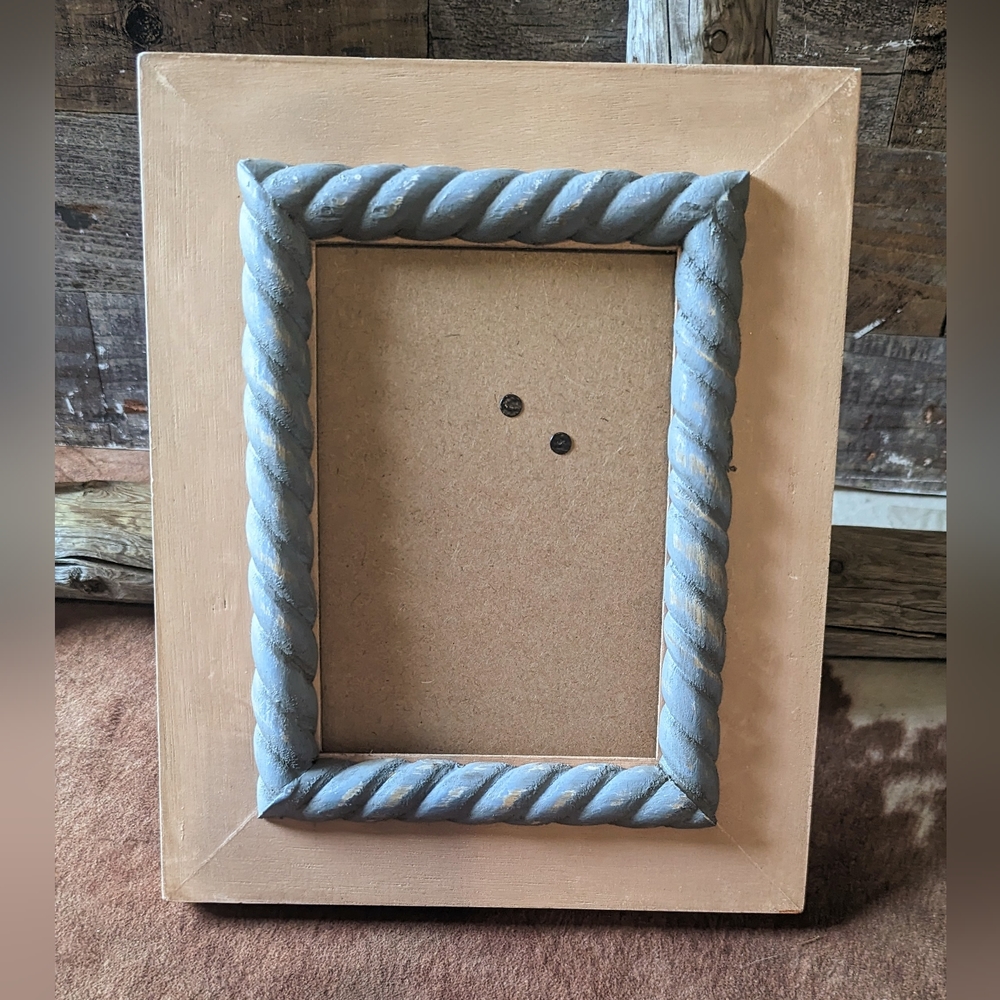 New Cole Street Desert Pink W Blue Scrolling Easel or Hanging Frame